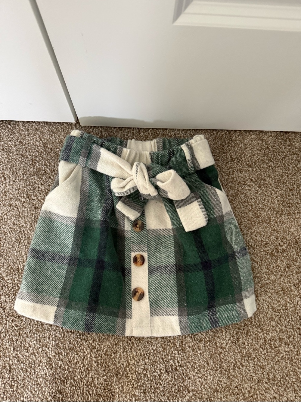 green plaid skirt